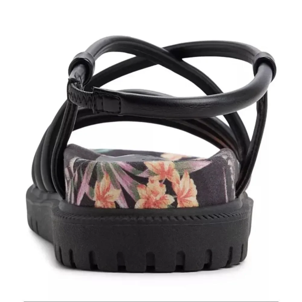 Roxy Island Floral 1” Brooke Strappy Slip-On Round Toe Sandals